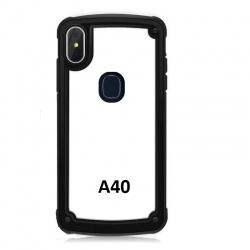 Samsung Galaxy A40 Clear Back Shockproof Cover Black