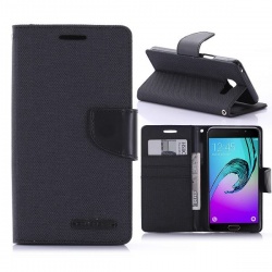 Samsung Galaxy A5(2016) Canvas Wallet Case  Black