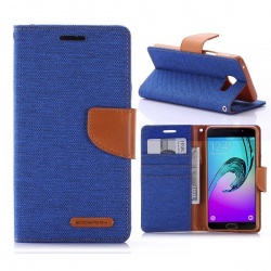 Samsung Galaxy A3(2016)  Canvas Wallet Case  Blue