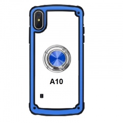 Samsung Galaxy A10 Clear Back Shockproof Cover With Ring Holder Blue