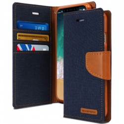 iPhone X Case Goospery Canvas Diary Case  Navy