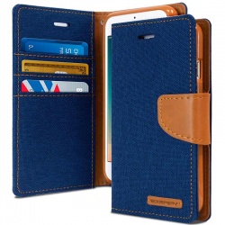 Huawei P8 Lite(2017) Canvas Wallet Case Blue