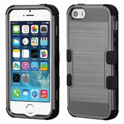 iPhone SE/5S/5 MyBat Black Brushed/Black TUFF Hybrid Phone Protector Cover