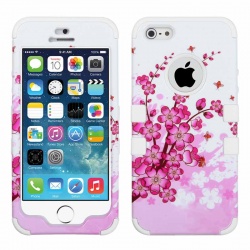iPhone SE/5S/5 MyBat  Spring Flowers/Solid White TUFF Hybrid Phone Protector Cover