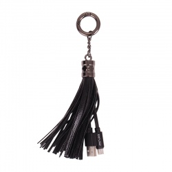 Lightning to USB Tassel Cable Black|Mizoo