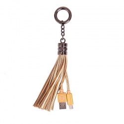 Lightning to USB Tassel Cable Gold|Mizoo