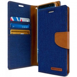 Samsung Galaxy S9 Plus Goospery Canvas Diary Case Blue