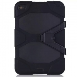 iPad Mini 4  Three Layer Heavy Duty Shockproof Protective with Kickstand Bumper Case Black