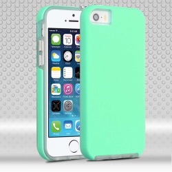 iPhone SE/5S/5 MyBat Teal Green Dots Textured/Transparent Clear Fusion Protector Cover