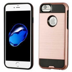 iPhone 6S/6 MyBat ASMYNA Rose Gold/Black Brushed Hybrid Protector Cover