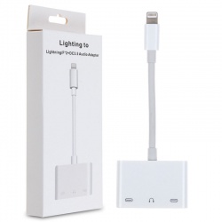 Lighting Adapter,3.5mm Jack AUX Headphone Audio + Charger Adapter