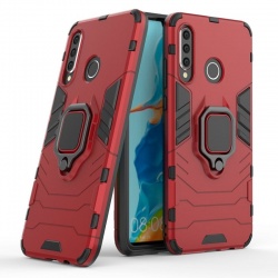 Huawei P Smart 2019  Case - Red Heavy Duty Ring Armor