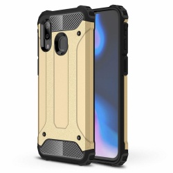 Samsung Galaxy A40 Dual Layer Hybrid Soft TPU Shock-absorbing Protective Cover Gold