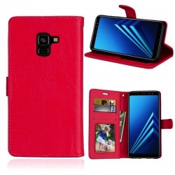 Samsung Galaxy A8(2018) PU Leather Wallet Case Red
