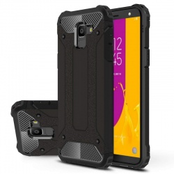 Samsung Galaxy J6 Plus Dual Layer Hybrid Soft TPU Shock-absorbing Protective Cover Black