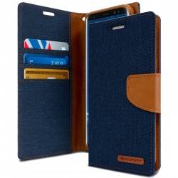 Samsung Galaxy J6 Plus 2018 Canvas Wallet Case Denim