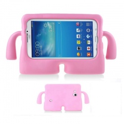 Samsung Galaxy Tab A 7 Inch T280 / T285 Kids Rubber Shock Proof Cover with Carry Handle  BabyPink