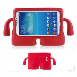 Samsung Galaxy Tab A 7 Inch T280 / T285 Kids Rubber Shock Proof Cover with Carry Handle Red