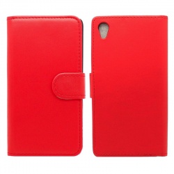 Sony Xperia L1 PU Leather Wallet Case Red