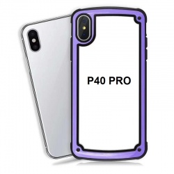 Huawei P40 Pro Clear Back Shockproof Cover Purple