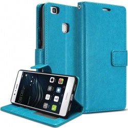 Huawei P9 Lite PU Leather Wallet Case  Blue