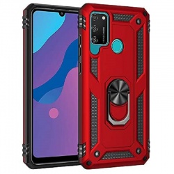 Huawei Y6P 2020 Case - Red Heavy Duty Ring Armor