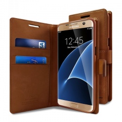 Samsung Galaxy S7 Edge Bluemoon  Wallet Case Brown