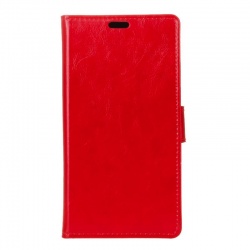 Vodafone Smart V8 PU Leather Wallet Case  Red