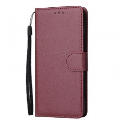 Huawei Y6P 2020 Leather Wallet Case Wine