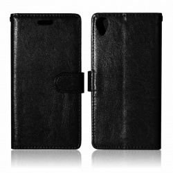 Sony Xperia X PU Leather Wallet Case Black