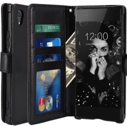 Sony Xperia XA1 PU Leather Wallet Case Black