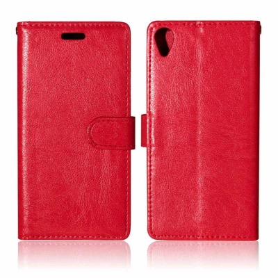 Sony Xperia X PU Leather Wallet Case Red